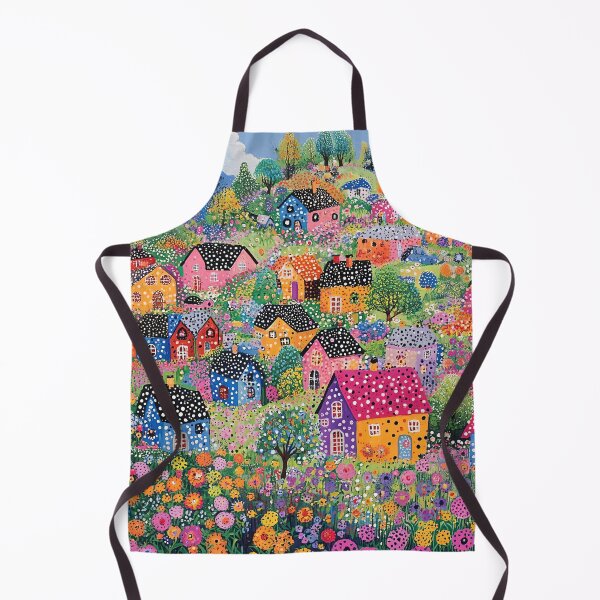 Item preview, Polka Dot Hillside Colorful Floral Cottages designed and sold by Neika Shimm Designs.
