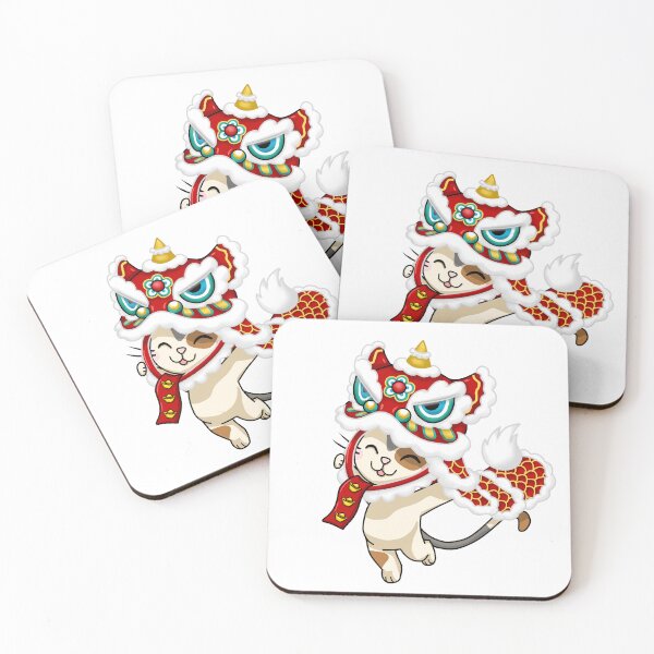 Item preview, Lunar New Year Cat Lion Dance designed and sold by Sweet Dreams Of Art.
