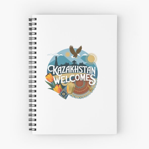 Item preview, Kazakhstan Welcomes Flag Map Astana, Almaty, steppes designed and sold by AnimalsDH305.