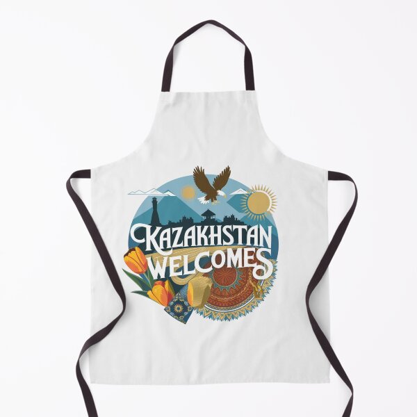 Item preview, Kazakhstan Welcomes Flag Map Astana, Almaty, steppes designed and sold by AnimalsDH305.