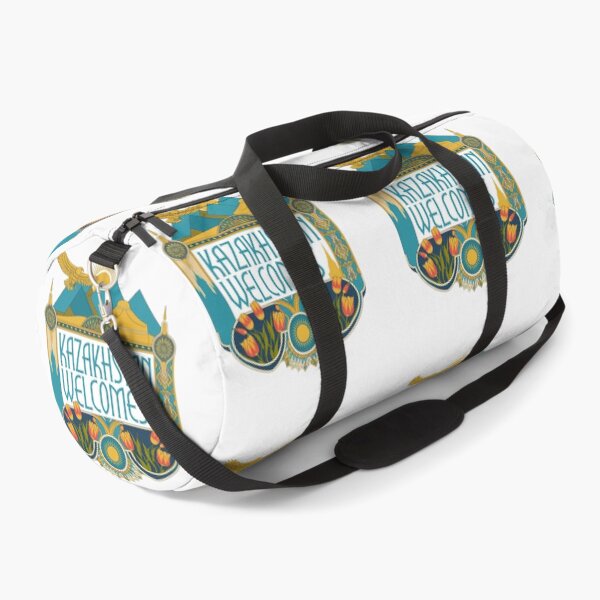 Item preview,  Kazakhstan Welcomes Flag Map Astana, Almaty, steppes designed and sold by AnimalsDH305.