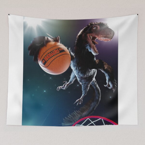 Item preview, Deinonychus Ballin' (With Background)  designed and sold by CoolioArtRedbubble.