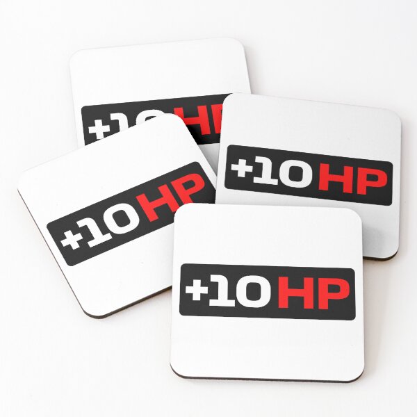 Item preview, +10 HP | Funny Car Guy/Girl Horsepower Quote (Black Rectangle / White and Red Text)) designed and sold by FilipeFerreira.