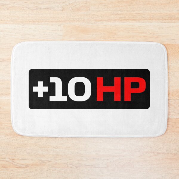 Item preview, +10 HP | Funny Car Guy/Girl Horsepower Quote (Black Rectangle / White and Red Text)) designed and sold by FilipeFerreira.