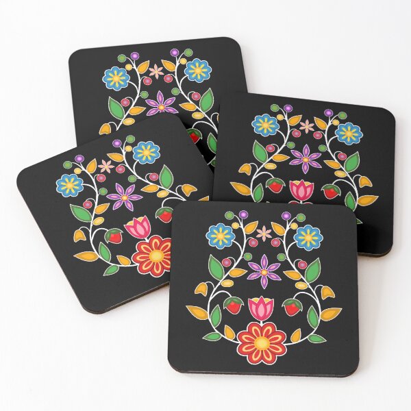Aperçu de l'œuvre Motif de fleurs ojibwé créée et vendue par YalenArt.
