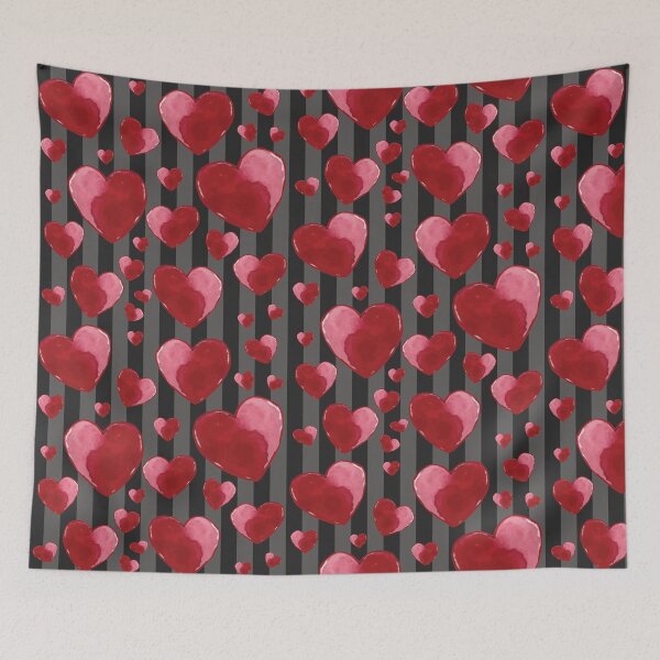 Item preview, Red Valentine Heart-grey black pattern 8 designed and sold by StudioViArt.