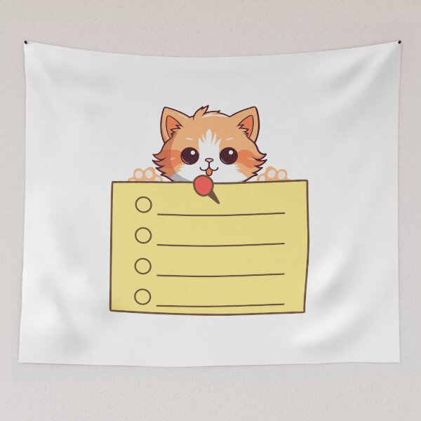 Item preview, Cute cat holding a post it designed and sold by Ambreen09.
