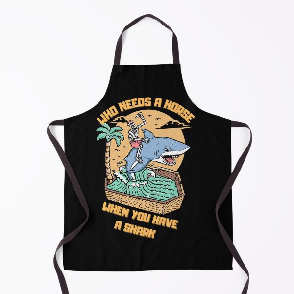 Item preview, Who Needs a Horse When You Have a Shark, funny sharkastic gift designed and sold by FelkMariShop.