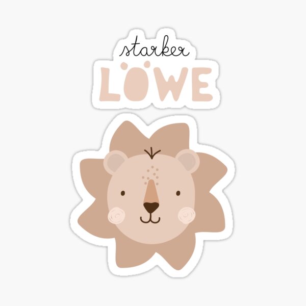 Strong Lion beige children Sticker