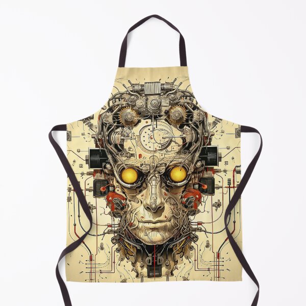 Item preview, Steampunk Cybernetic Mind Futuristic Abstract Face Art designed and sold by Amanda's Factory.