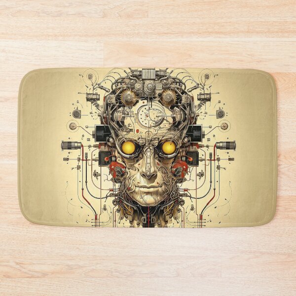 Item preview, Steampunk Cybernetic Mind Futuristic Abstract Face Art designed and sold by Amanda's Factory.