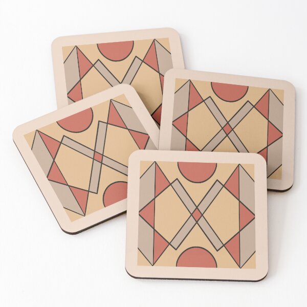 Item preview, Retro Tribal Shapes Red/Orange designed and sold by Virtual Pathfinder.