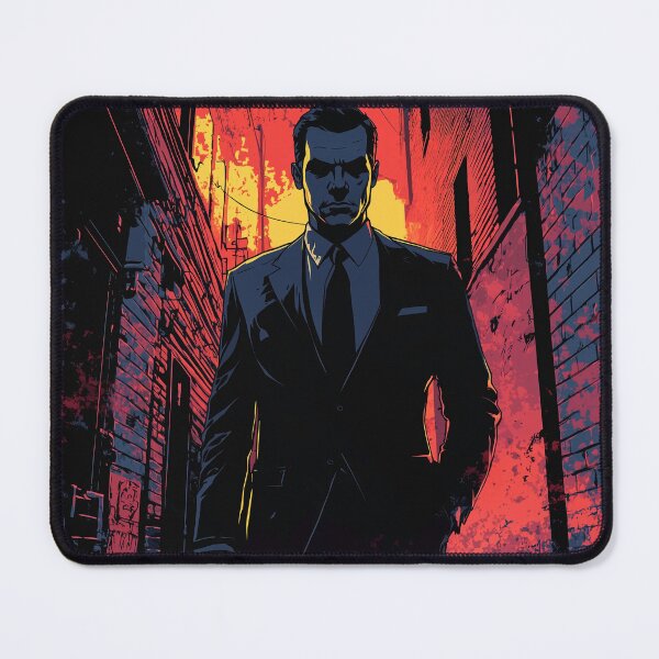 Item preview, Shadowed Secrets: Noir Detective in a Fiery Urban Alley 3:2 designed and sold by ZGigerBarker.