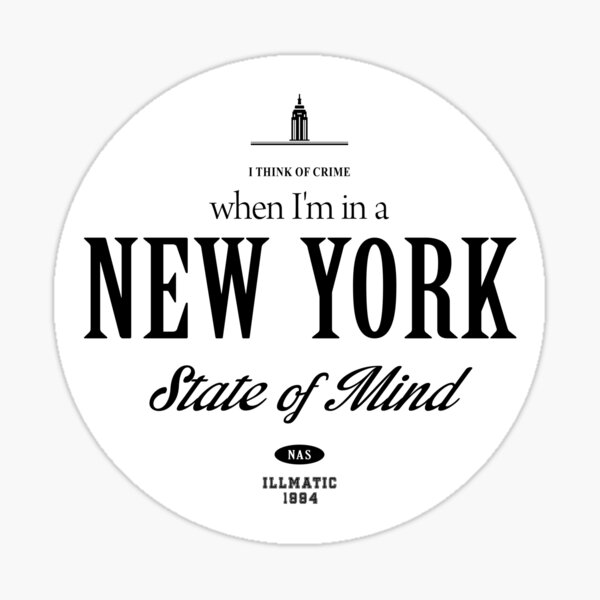 Aperçu de l'œuvre New York State of Mind - Les bars hip-hop classiques et emblématiques de NAS. Illmatic 1994. créée et vendue par WitchDesign.