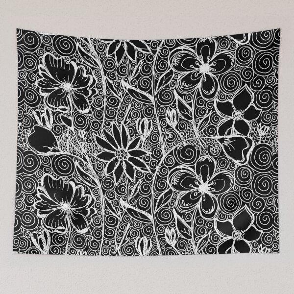 Item preview, Garden Medley 2 Black And White Drawing Art designed and sold by Sharon Cummings Art.