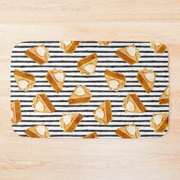 Item preview, Pumpkin Pie Slice on black stripes designed and sold by littlearrow.
