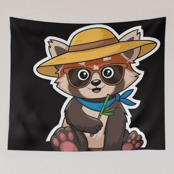 Item preview, Cute Red panda in a hat designed and sold by DamioPolArt.