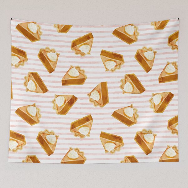 Item preview, Pumpkin Pie Slice on pink stripes designed and sold by littlearrow.