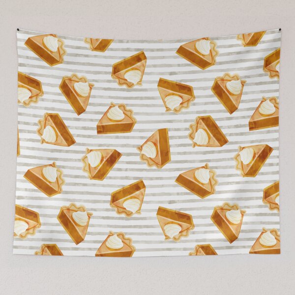 Item preview, Pumpkin Pie Slice on beige stripes designed and sold by littlearrow.