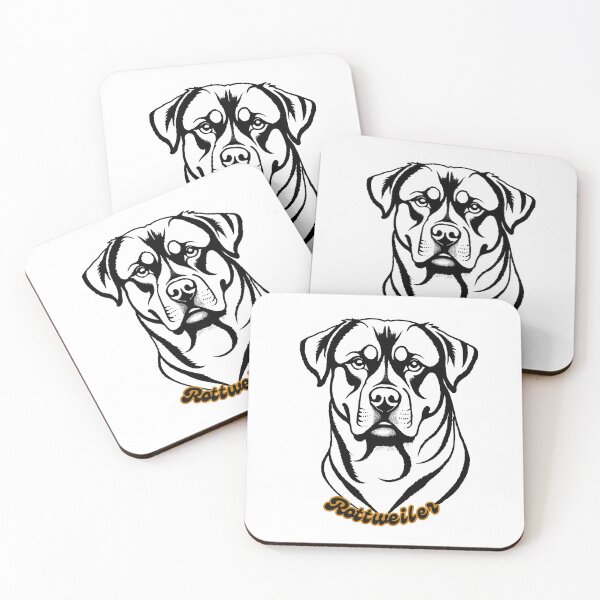 Item preview, Confident Rottweiler Portrait in Black and White designed and sold by Paws and Ink Art.