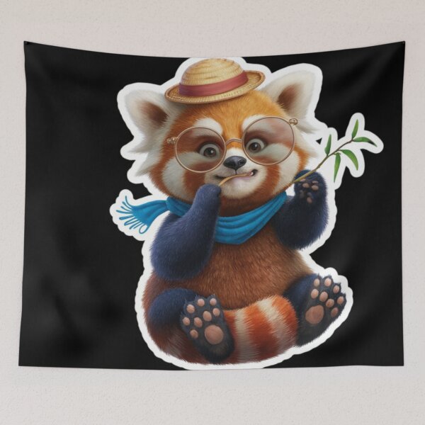 Item preview, Cute and funny Red panda in a hat designed and sold by DamioPolArt.