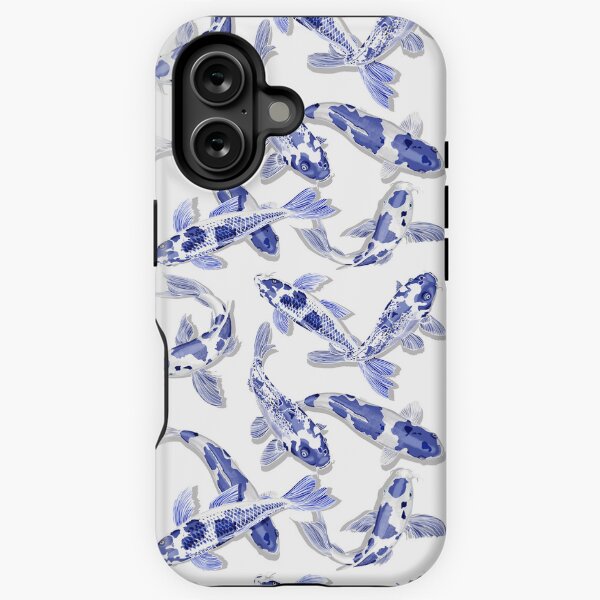 Item preview, Blue and White Koi Fish Artwork – Zen Wall Decor for Home & Office designed and sold by Phat Dog Designs .