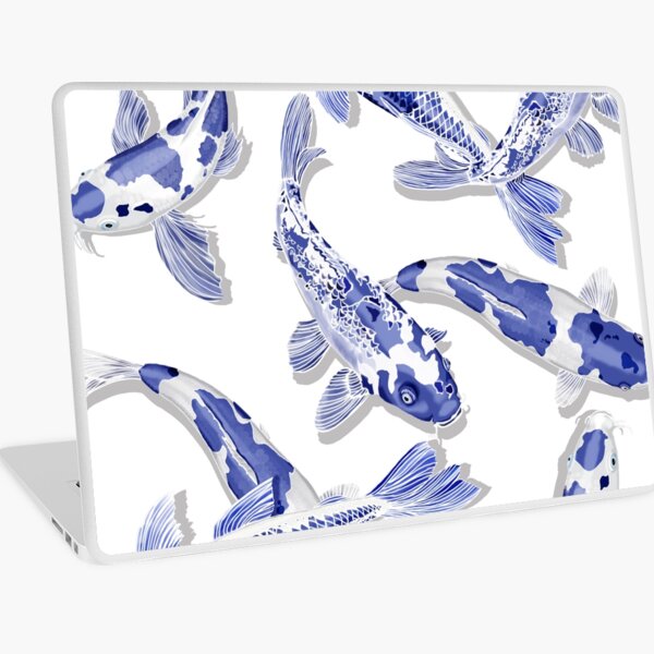Item preview, Blue and White Koi Fish Artwork – Zen Wall Decor for Home & Office designed and sold by Phat Dog Designs .