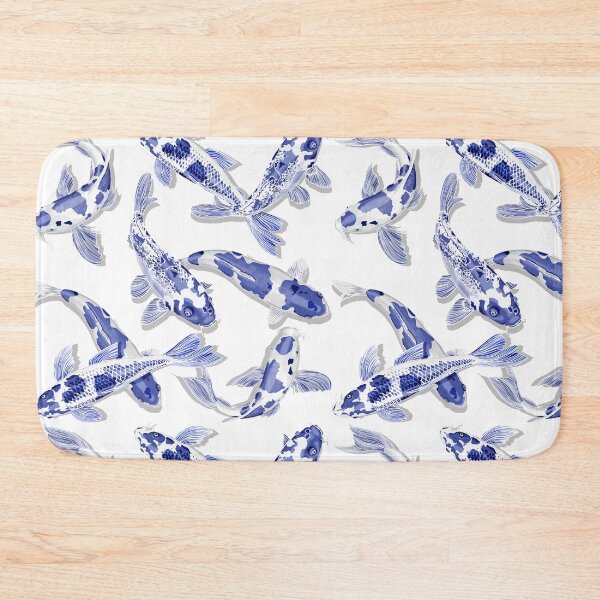 Item preview, Blue and White Koi Fish Artwork – Zen Wall Decor for Home & Office designed and sold by Phat Dog Designs .