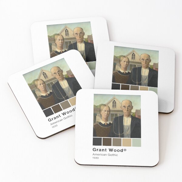 Item preview, Grant Wood - American Gothic - Pantone Color swatch, Art Paintings Art history  designed and sold by Lemon-y-Shark.