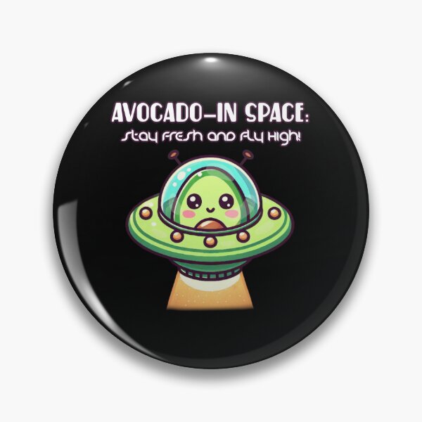 Item preview, avocado in space stay fresh and fly high kawaii ufo ovni designed and sold by ZerpaGiovanna.