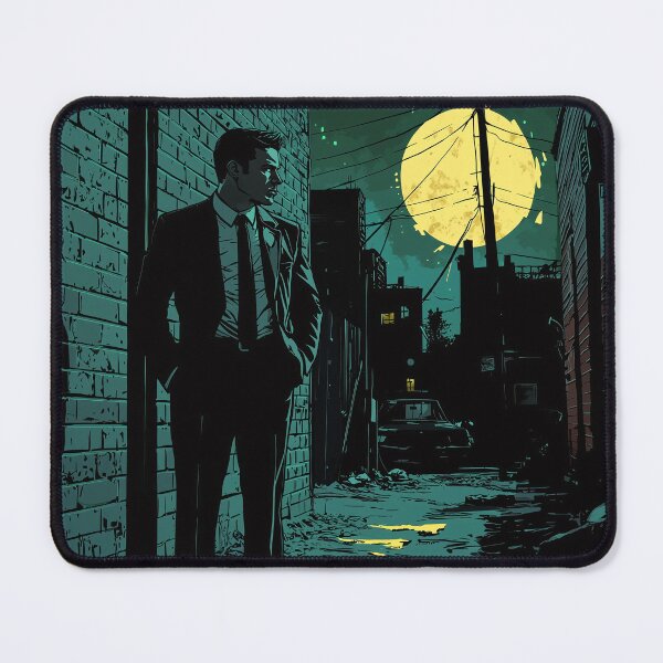 Item preview, Moonlit Secrets: The Noir Mystery of a Man in the Alley 3:2 designed and sold by ZGigerBarker.