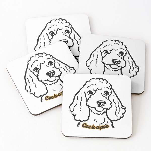Item preview, Playful Cockapoo Portrait in Black and White designed and sold by Paws and Ink Art.