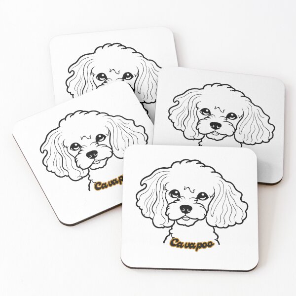 Item preview, Affectionate Cavapoo Portrait in Black and White designed and sold by Paws and Ink Art.