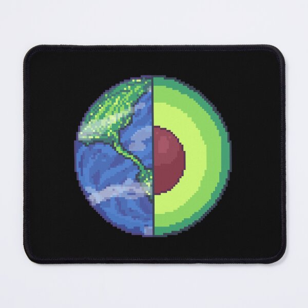 Item preview, avocado planet earth pixel art designed and sold by ZerpaGiovanna.