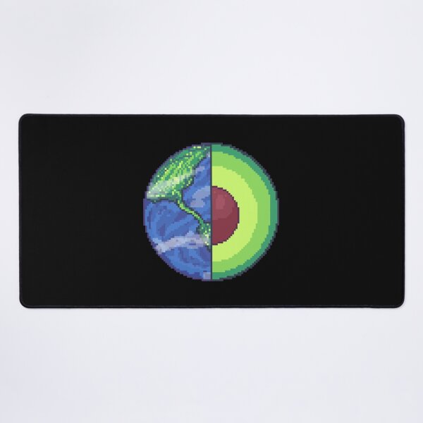 Item preview, avocado planet earth pixel art designed and sold by ZerpaGiovanna.