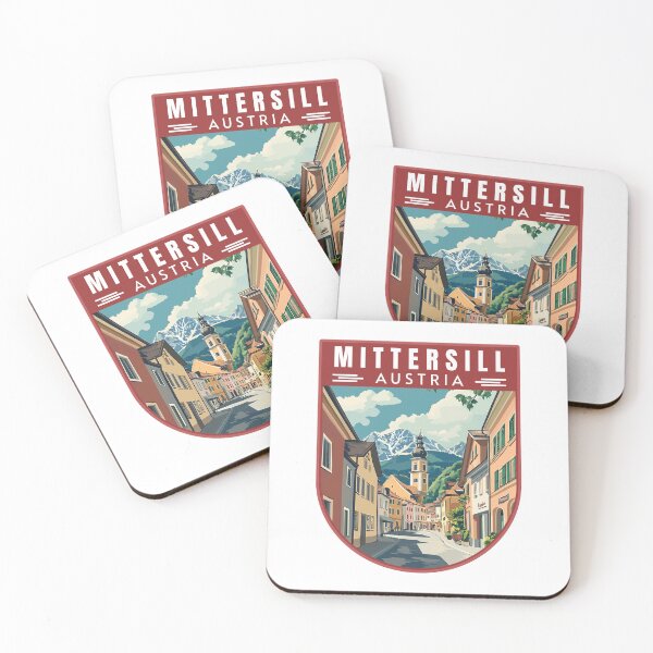 Item preview, Mittersill in Salzburg Austria Retro Travel Art Emblem designed and sold by MaateoDesign.