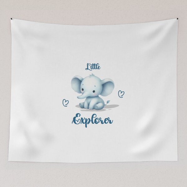 Item preview, Little Explorer – Adorable Blue Elephant, Unique designed and sold by villacreativa.
