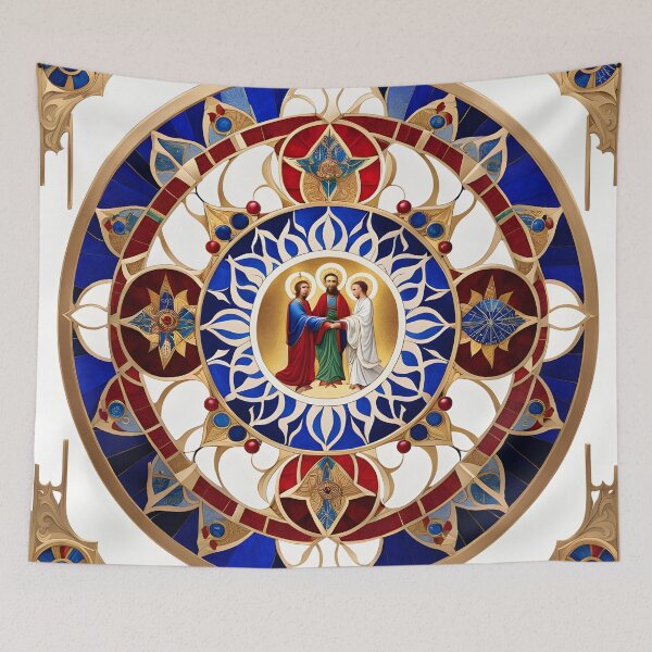 Item preview, Religious Mandala with Sacred Iconography and Golden Details designed and sold by MandalasShops.