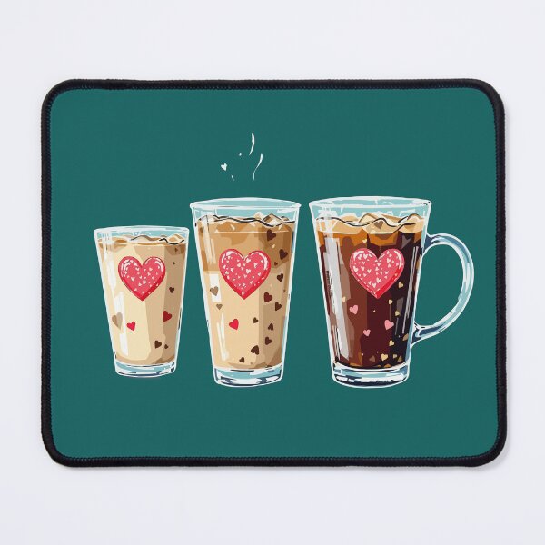 Item preview, Cute Iced Coffee Mugs Valentines Hearts designed and sold by SStarDesigns.