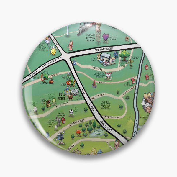 Item preview, Cedar Park Texas Cartoon Map designed and sold by Kevin Middleton.