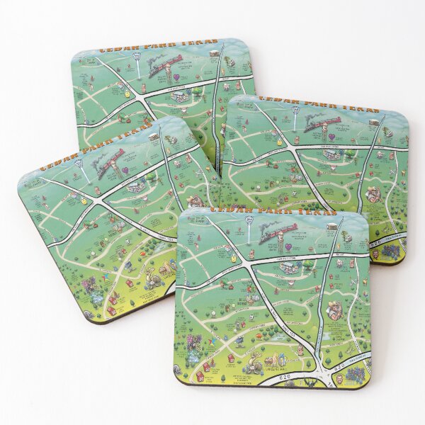 Item preview, Cedar Park Texas Cartoon Map designed and sold by Kevin Middleton.