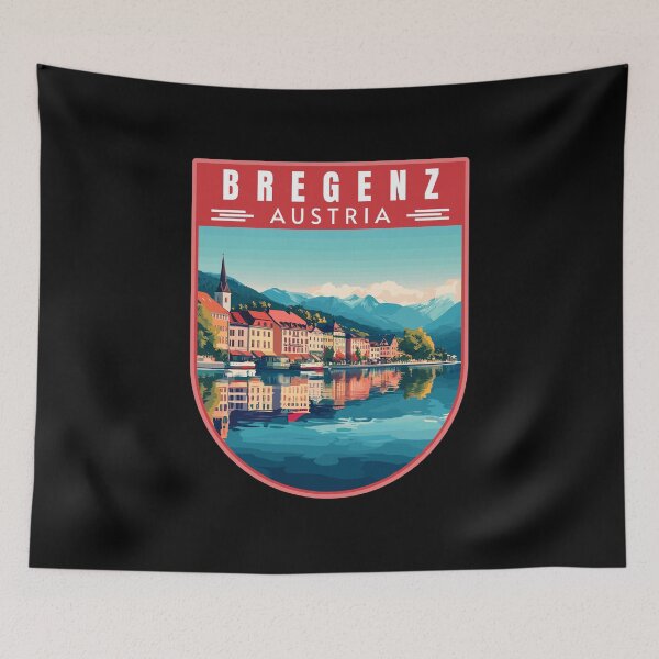 Item preview, Bregenz in Vorarlberg Austria Retro Travel Art Emblem designed and sold by MaateoDesign.