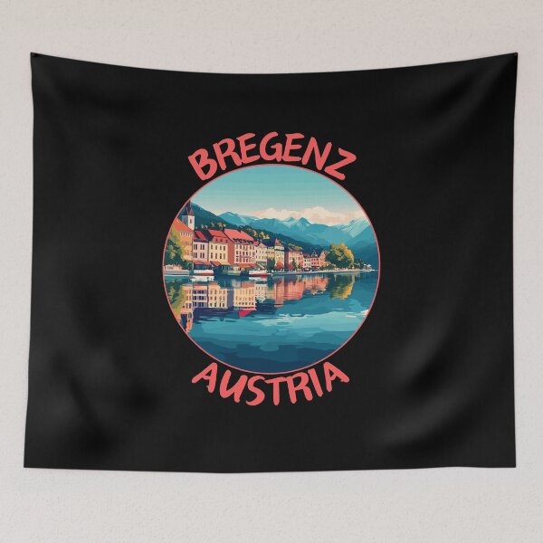 Item preview, Bregenz in Vorarlberg Austria Retro Travel Art Badge designed and sold by MaateoDesign.