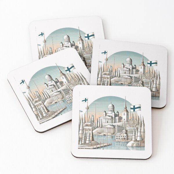 Item preview, Finland's Best Scenery in 3D - Minimalist Retro Art,   designed and sold by PaintMeWorld.