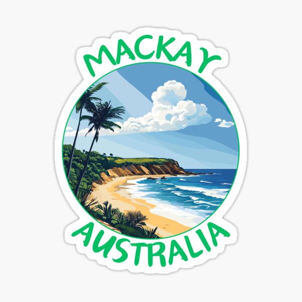 Item preview, Mackay in Queensland Australia Travel Art Badge designed and sold by MaateoDesign.