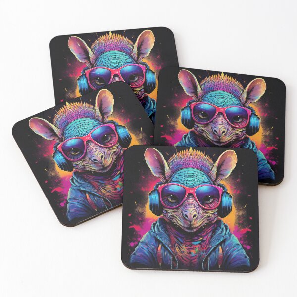 Item preview, graffiti armadillo in headphones and shades designed and sold by Boxing Kangaroo Retail Company.