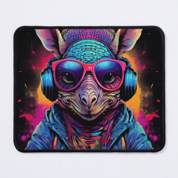 Item preview, graffiti armadillo in headphones and shades designed and sold by Boxing Kangaroo Retail Company.
