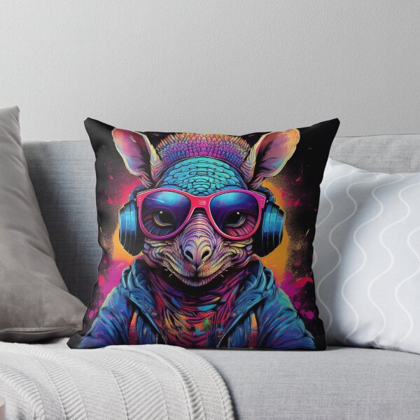 Item preview, graffiti armadillo in headphones and shades designed and sold by Boxing Kangaroo Retail Company.