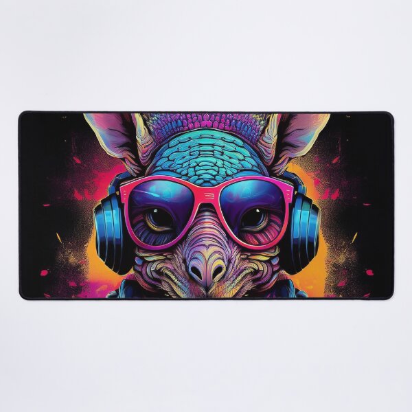 Item preview, graffiti armadillo in headphones and shades designed and sold by Boxing Kangaroo Retail Company.