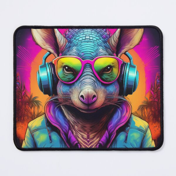 Item preview, Armadillo in Headphones and Shades Synthwave  designed and sold by Boxing Kangaroo Retail Company.